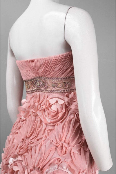 Sue Wong - Floral Applique Cocktail Dress Z139 in Pink