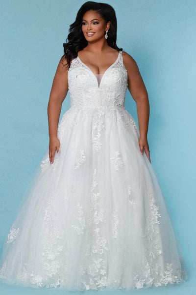 Sydney's Closet Bridal SC5274 - Plunging Neck A-line Bridal Gown Special Occasion Dress