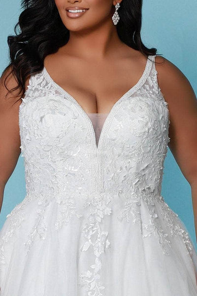 Sydney's Closet Bridal SC5274 - Plunging Neck A-line Bridal Gown Special Occasion Dress