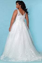 Sydney's Closet Bridal SC5274 - Plunging Neck A-line Bridal Gown Special Occasion Dress
