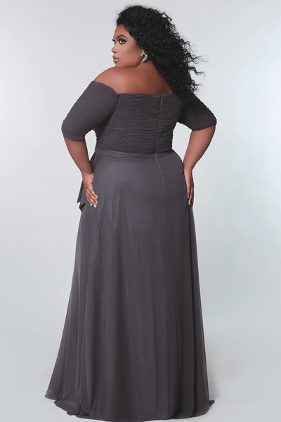 Sydney's Closet CE2009 - Ruched Off Shoulder Evening Gown Special Occasion Dress