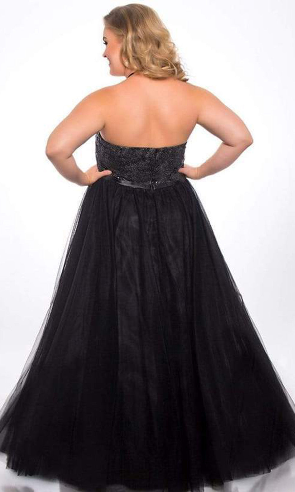 Sydney's Closet - Ornate Halter Neck A-Line Dress In Black