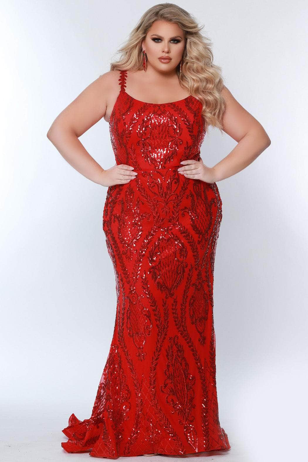 Sydney's Closet SC7332 - Sequined Scoop Formal Gown Special Occasion Dress