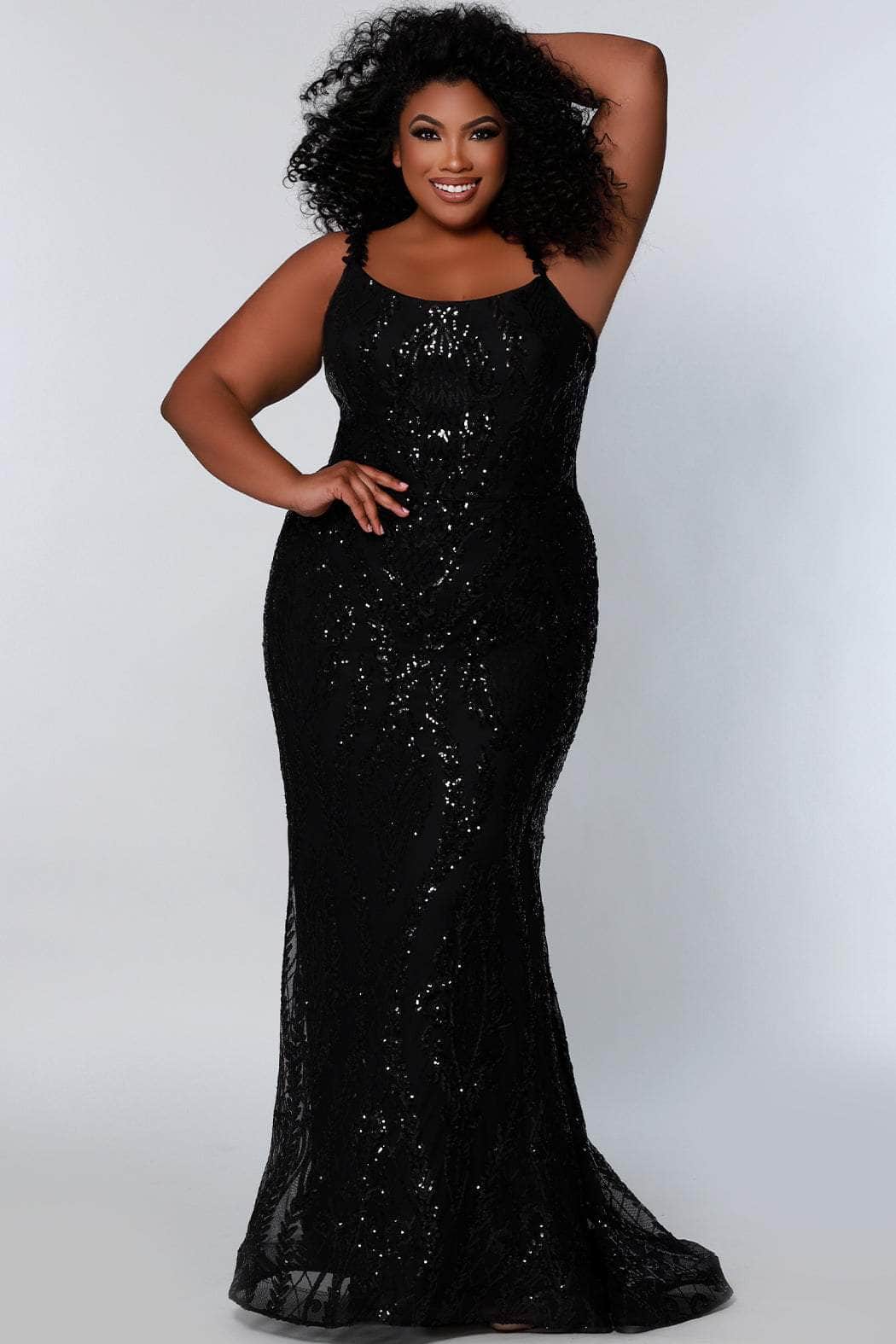 Sydney's Closet SC7332 - Sequined Scoop Formal Gown Special Occasion Dress