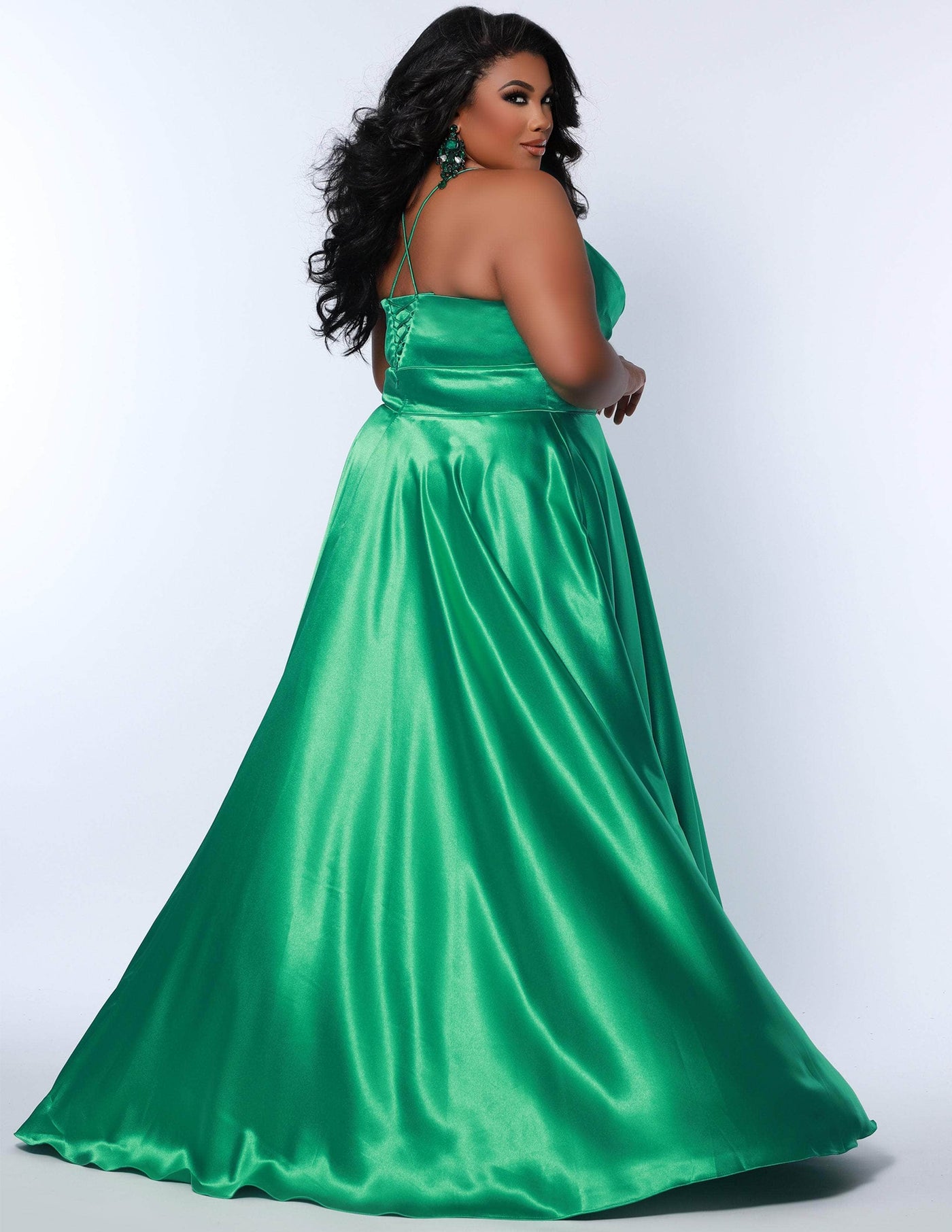 Sydney's Closet SC7355 - Sleeveless Satin Formal Gown Special Occasion Dress
