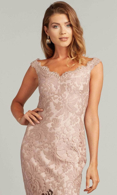 Tadashi Shoji 3K20118MD - Conder Embroidered Tulle Dress Tea Length Dresses
