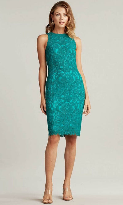 Tadashi Shoji ALX18233MX - Sleeveless Corded Embroidery Dress Special Occasion Dress 00 / Aqua Blue