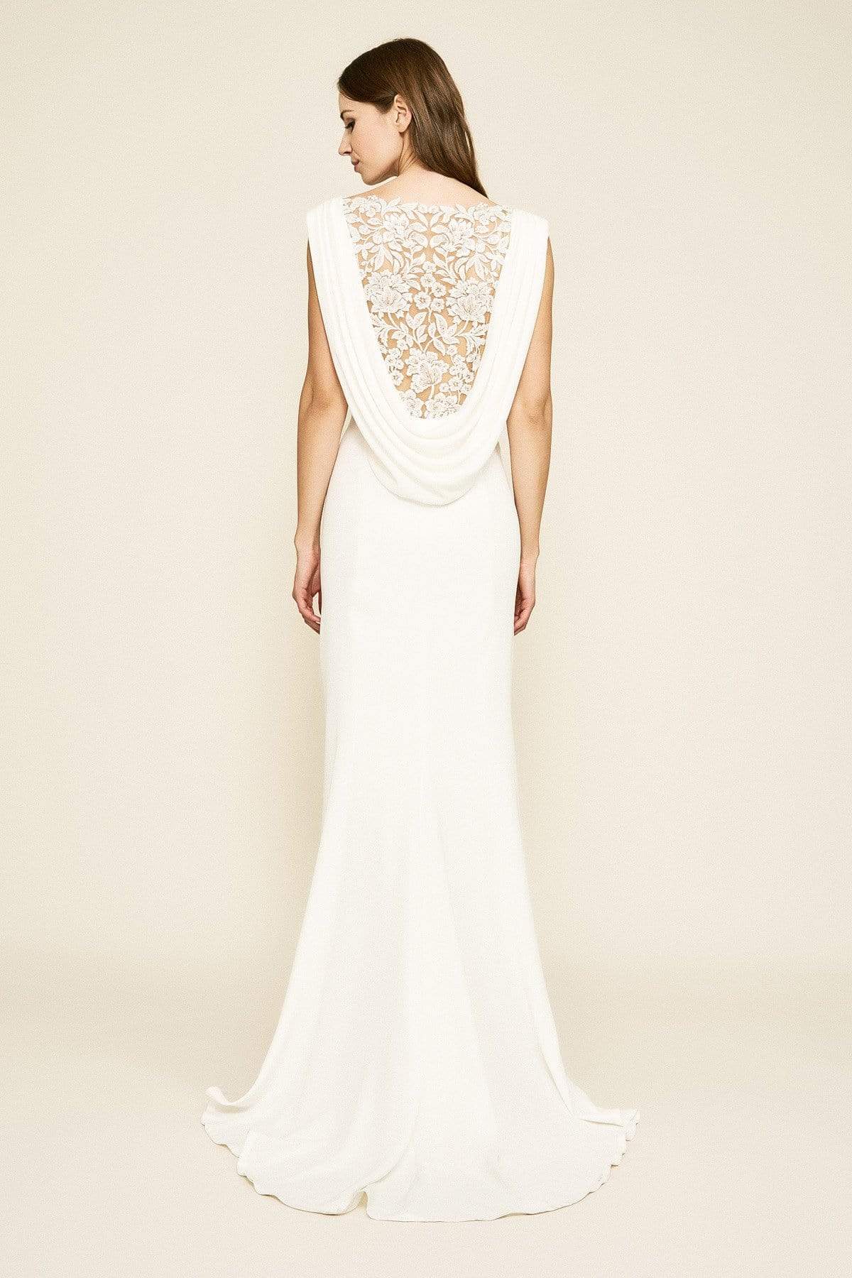 Tadashi Shoji - Amfelice Cowl-Back Crepe Gown Wedding Dresses