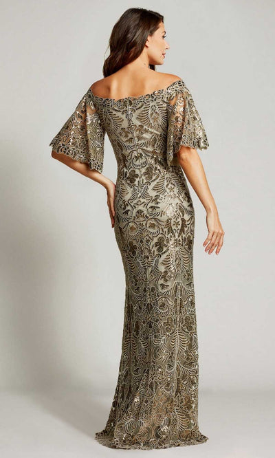 Tadashi Shoji - Embroidered Sequin Off Shoulder Long Gown ATV17375LSC In Neutral