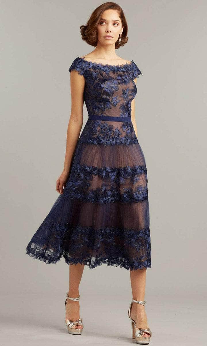 Tadashi Shoji - Bla19999Md Off-Shoulder Cap Sleeves Cocktail Dress Tadashi Shoji - Bla19999Md Off-Shoulder Cap Sleeves Cocktail Dress