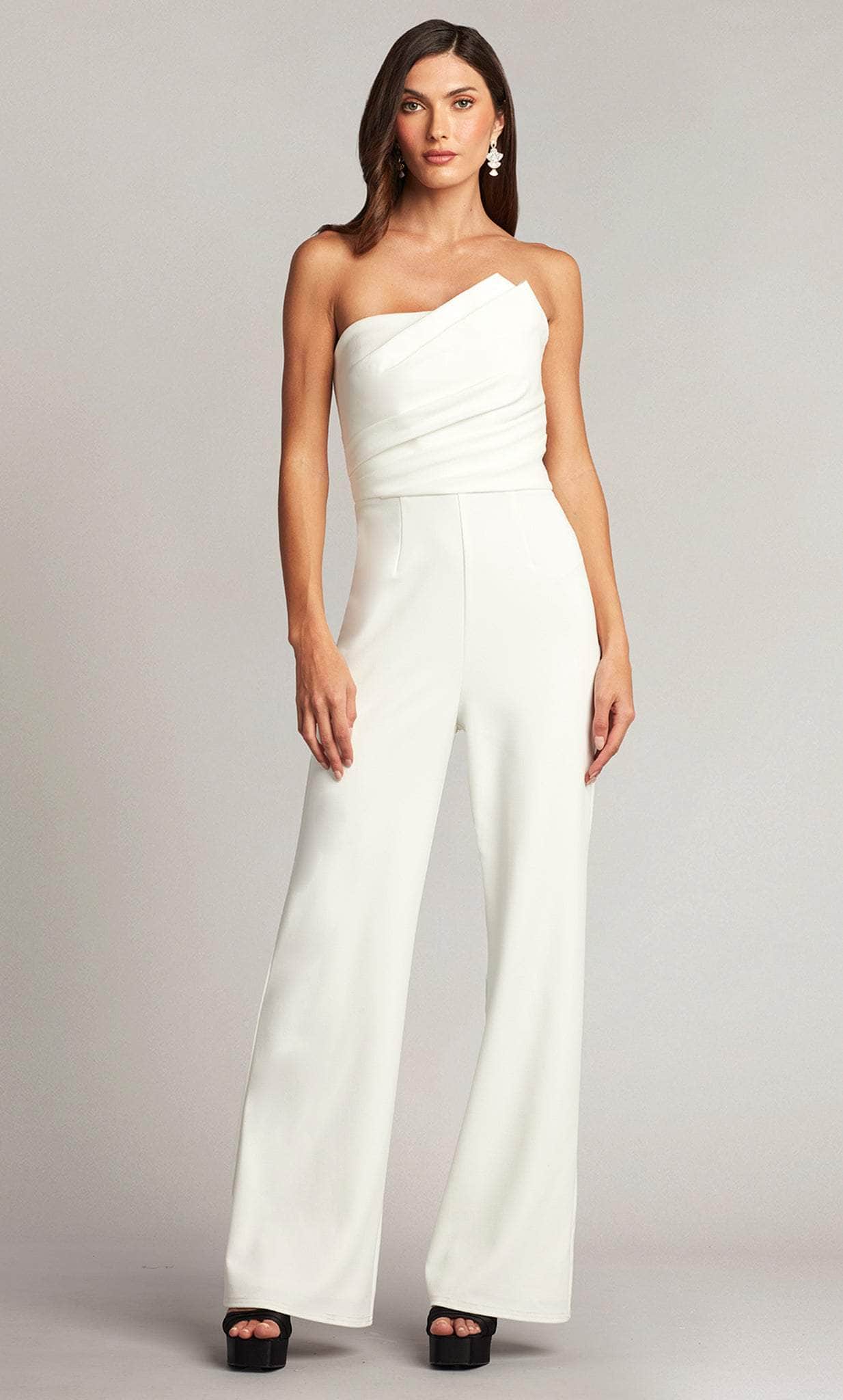 Tadashi Shoji BOS20298Y - Strapless Minimalistic Jumpsuit Formal Pantsuits 00 / Ivory