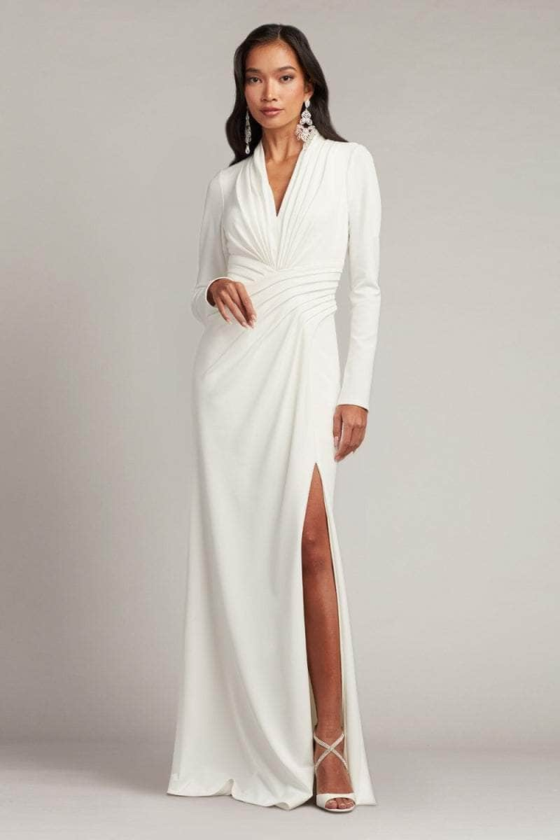 Tadashi Shoji BOS20807LBR - Draped V-Neck Bridal Gown Bridal Dresses