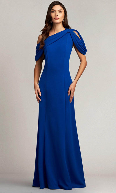 Tadashi Shoji BOS22037L - Asymmetrically Pleated Formal Gown Evening Dresses 00 / Mystic Blue