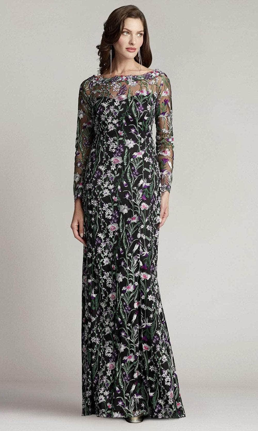 Tadashi Shoji BPF22009L - Latham Floral Embroidered Tulle Gown Special Occasion Dress