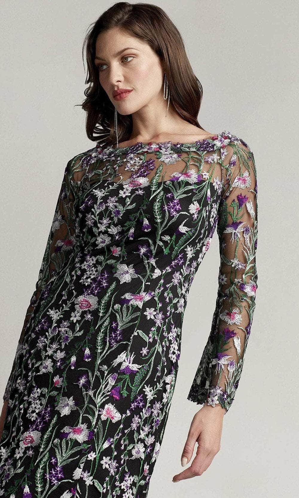 Tadashi Shoji BPF22009L - Latham Floral Embroidered Tulle Gown Special Occasion Dress