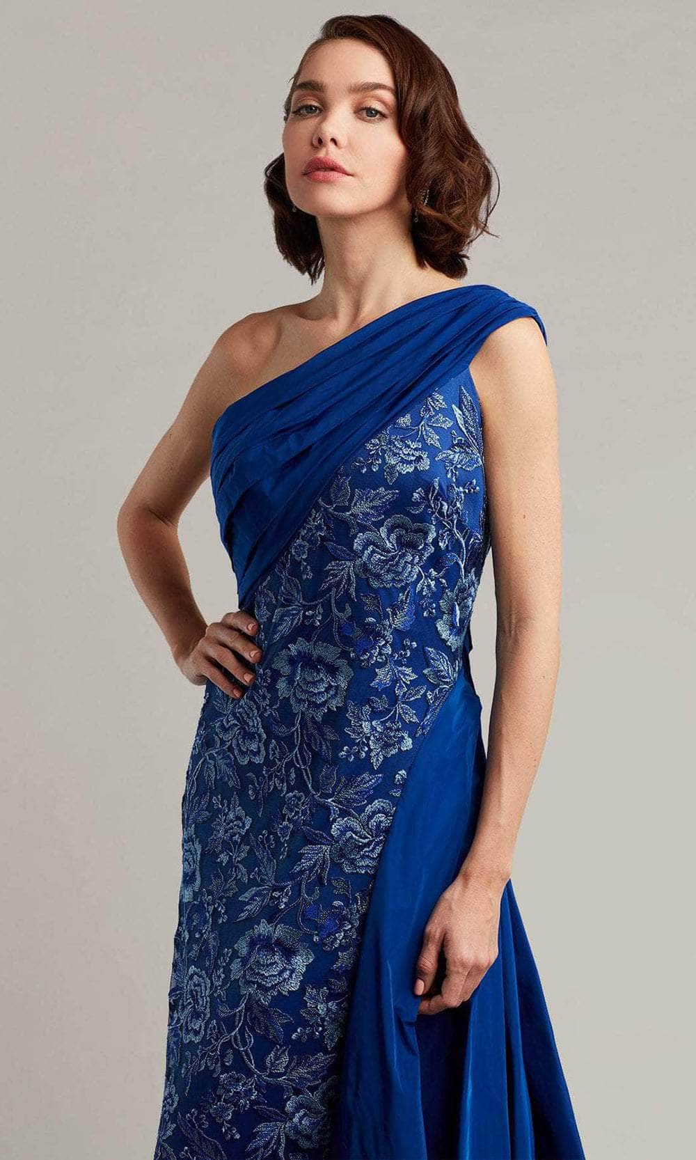 Tadashi Shoji BRX19908LX - Witkin One-Shoulder Draped Tafetta Gown Special Occasion Dress