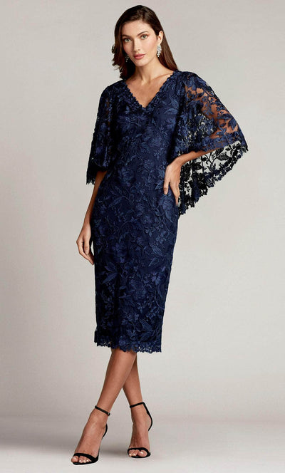 Tadashi Shoji BRX22077MD - Tea Length Embroidered Poncho Dress Cocktail Dresses