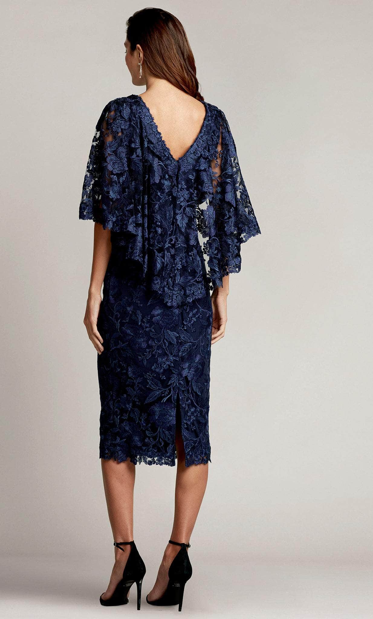 Tadashi Shoji BRX22077MD - Tea Length Embroidered Poncho Dress Cocktail Dresses