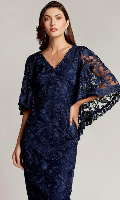 Tadashi Shoji BRX22077MD - Tea Length Embroidered Poncho Dress Cocktail Dresses