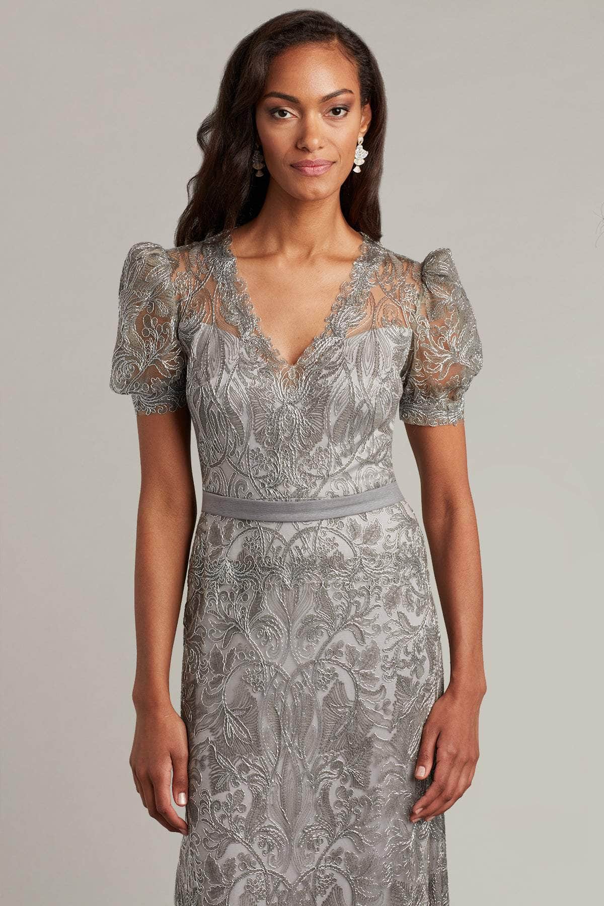 Tadashi Shoji BSU22599L - Puff Sleeved Lace Dress Special Occasion Dress