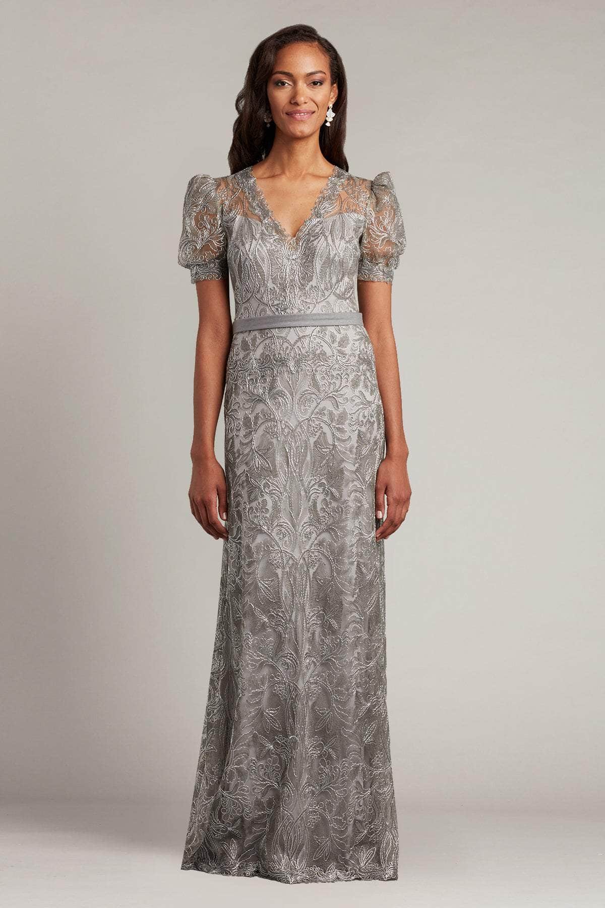Tadashi Shoji BSU22599L - Puff Sleeved Lace Dress Special Occasion Dress