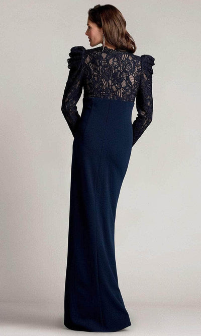 Tadashi Shoji BTF21173LX - Marshal Crepe & Lace Gown In Neutral and Blue