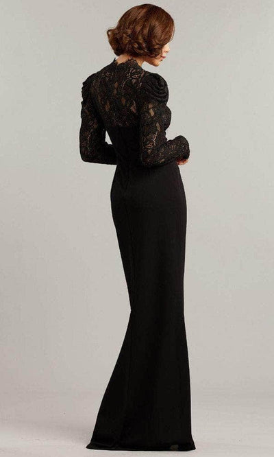 Tadashi Shoji BTF21173LX - Marshal Crepe & Lace Gown In Black and Neutral