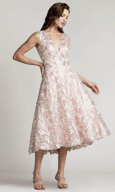 Tadashi Shoji BUE22195MD - Keaton Embroidered Tulle Midi Dress Tulle Midi Dress