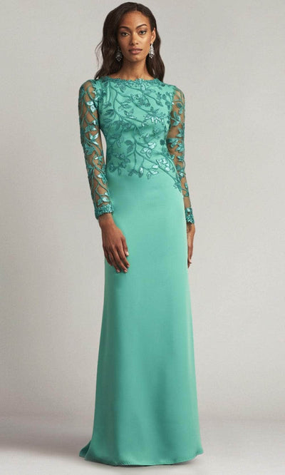 Tadashi Shoji CAJ16206LXY - Jewel Neck Embroidered Evening Gown Evening Dresses