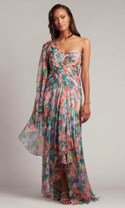 Tadashi Shoji CAZ885L - Floral Printed Airy Pleated Dress Evening Dresses