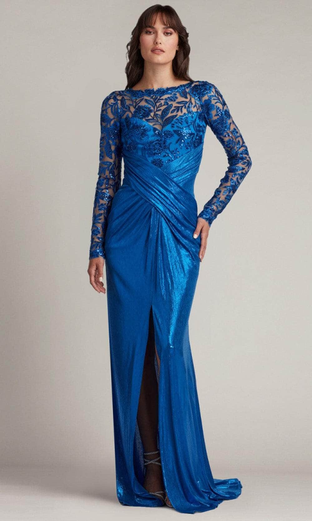 Tadashi Shoji CDL22865L - Front Slit Long Sleeve Evening Dress Moher of the Bride Dresses