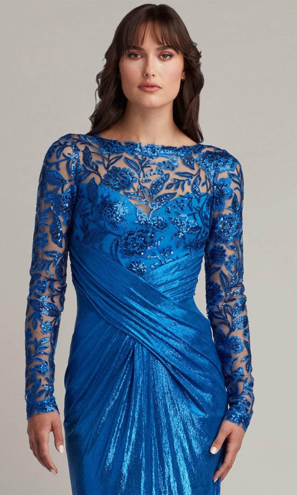 Tadashi Shoji CDL22865L - Front Slit Long Sleeve Evening Dress Moher of the Bride Dresses