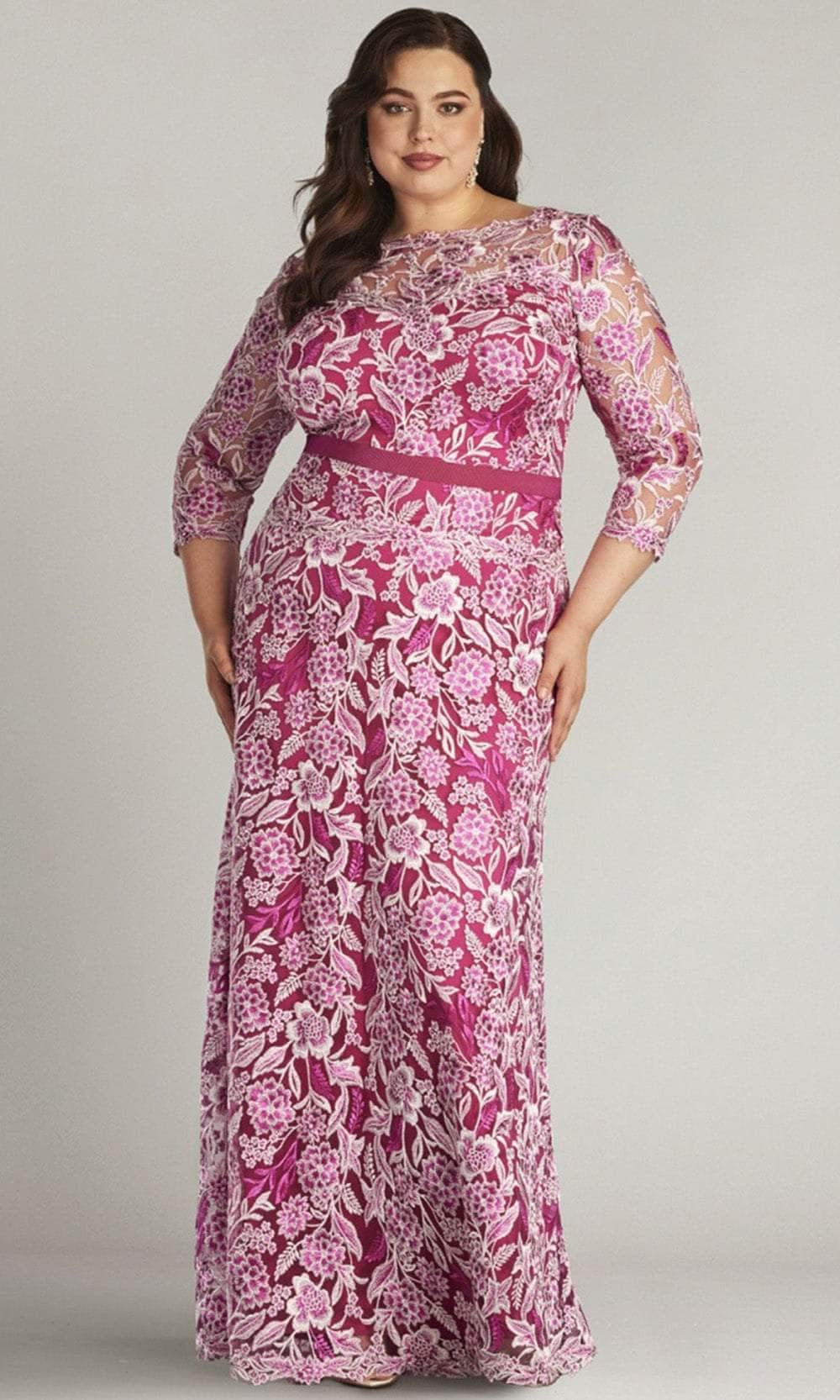 Tadashi Shoji CDP24130LQ - Quarter Sleeve Floral Formal Gown Moher of the Bride Dresses