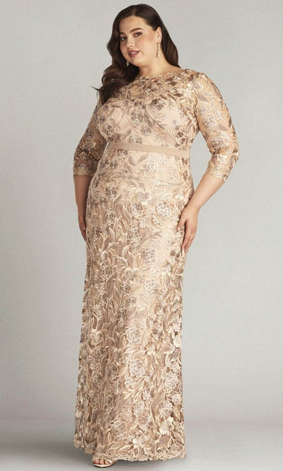 Tadashi Shoji CDP24130LQ - Quarter Sleeve Floral Formal Gown Moher of the Bride Dresses