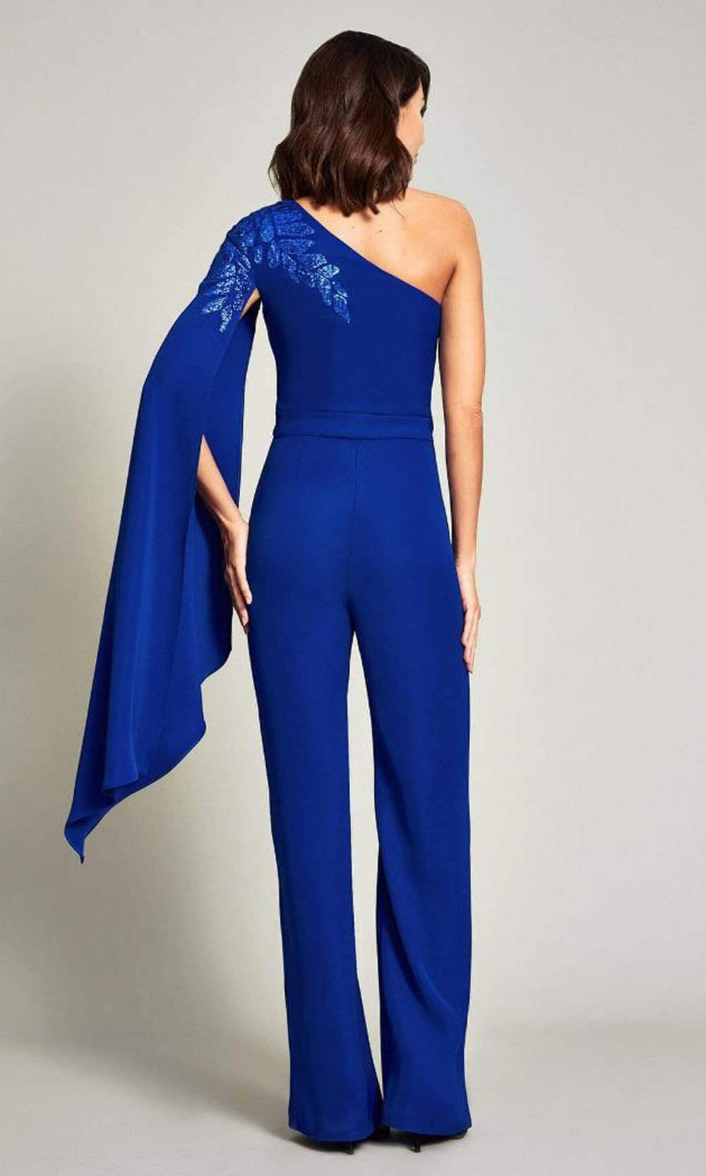 Tadashi Shoji - Columba One-Shoulder Sequin Crepe Jumpsuit BJX19571Y - 1 pc Lapis Blue In Size 10 Available CCSALE 10 / Lapis Blue