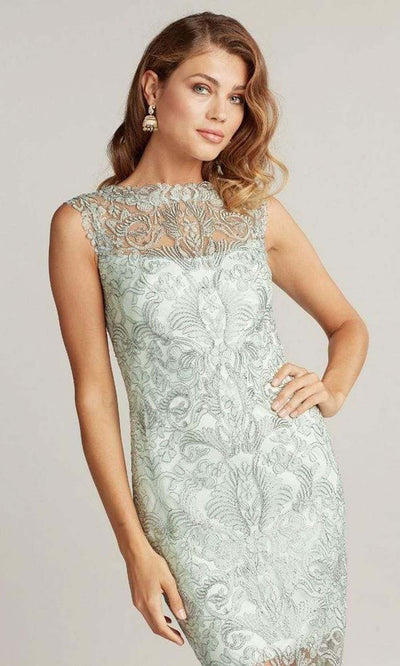 Tadashi Shoji - Corded Embroidery On Tulle Boatneck Dress Special Occasion Dress