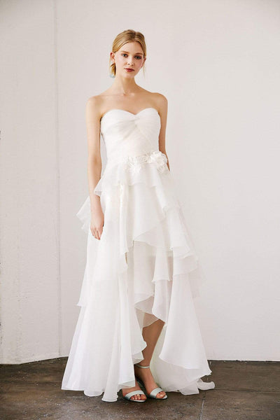 Tadashi Shoji - Cyd Strapless High-Low Organza Gown Wedding Dresses