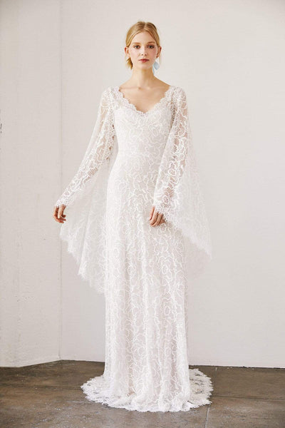 Tadashi Shoji - Dexter Lace Cape Gown Wedding Dresses