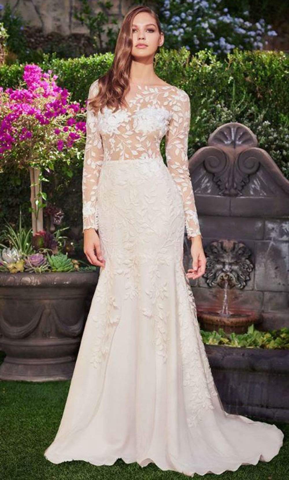 Tadashi Shoji - BPX20559LBR Embroidered Illusion Bridal Gown Tadashi Shoji - BPX20559LBR Embroidered Illusion Bridal Gown