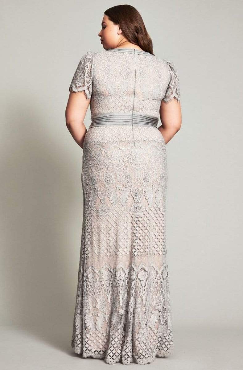Tadashi Shoji - Lace V-Neck Long Sheath Dress Mother of the Bride Dresses