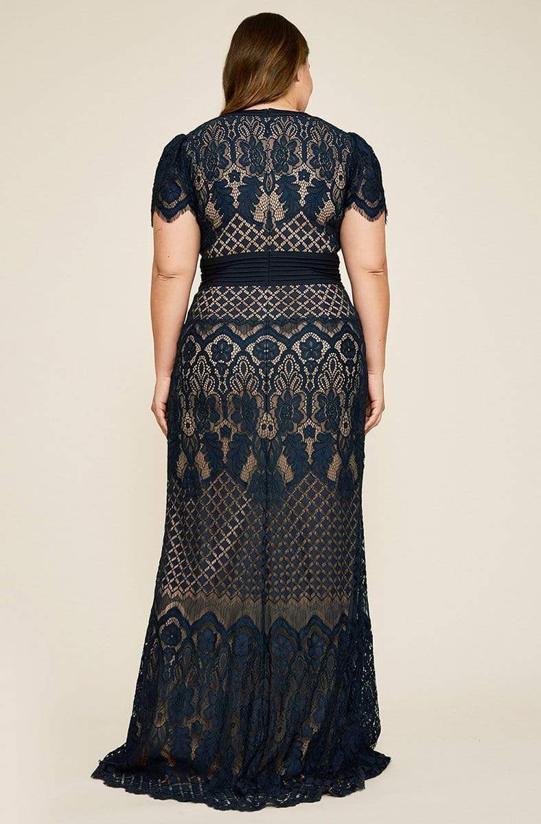 Tadashi Shoji - Lace V-Neck Long Sheath Dress Mother of the Bride Dresses