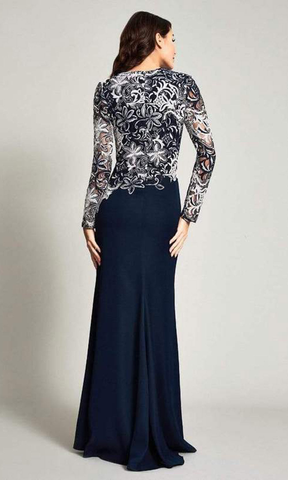 Tadashi Shoji - Long Sleeve Embroidered Sheath Dress In Blue