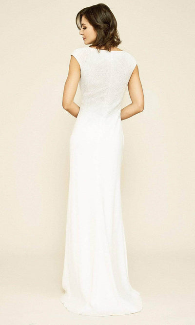 Tadashi Shoji - Rania Embroidered Beading Crepe Gown BKV19532LBR - 1 pc Ivory In Size 6 Available CCSALE 6 / Ivory