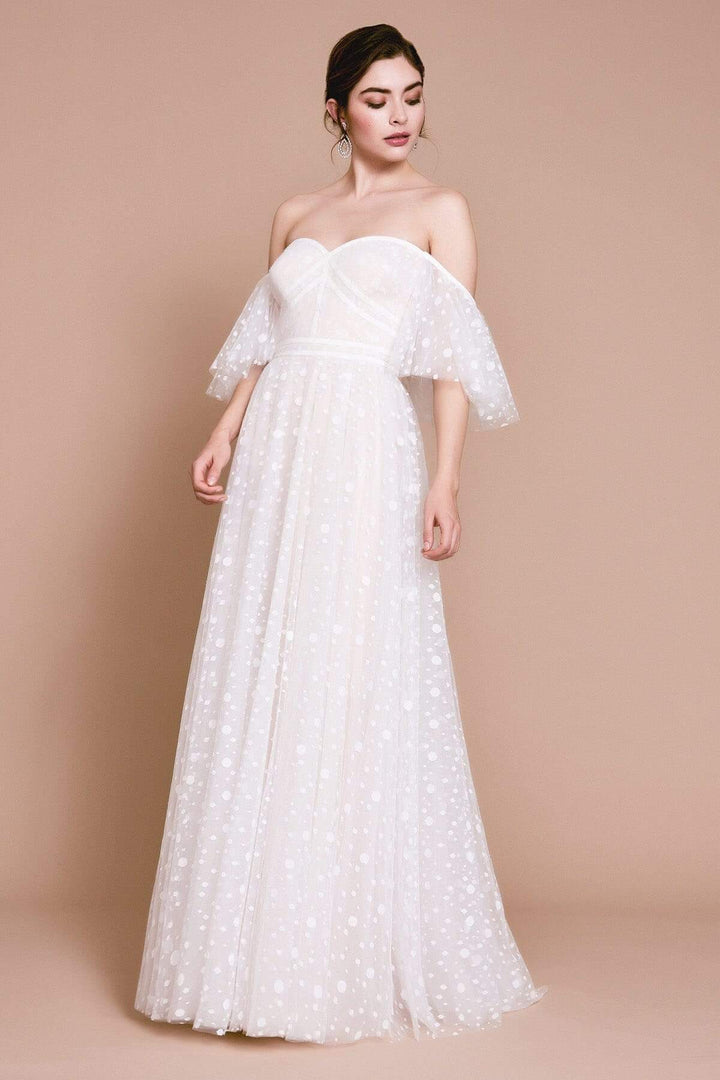 Tadashi Shoji BNO20002LBR - Long A-Line Dress