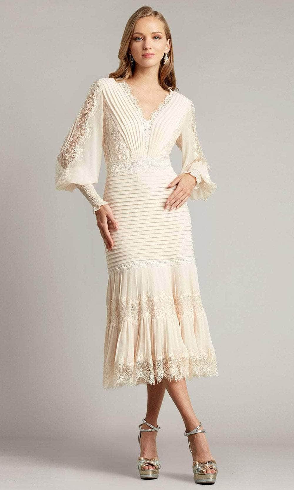 tadashi shoji white lace dress Loic Lace Panel Midi Dress