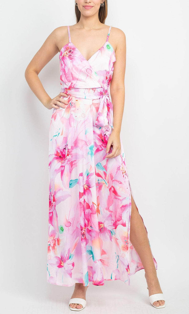 Tahari ASL 2AM116 - Long Satin A-Line Dress