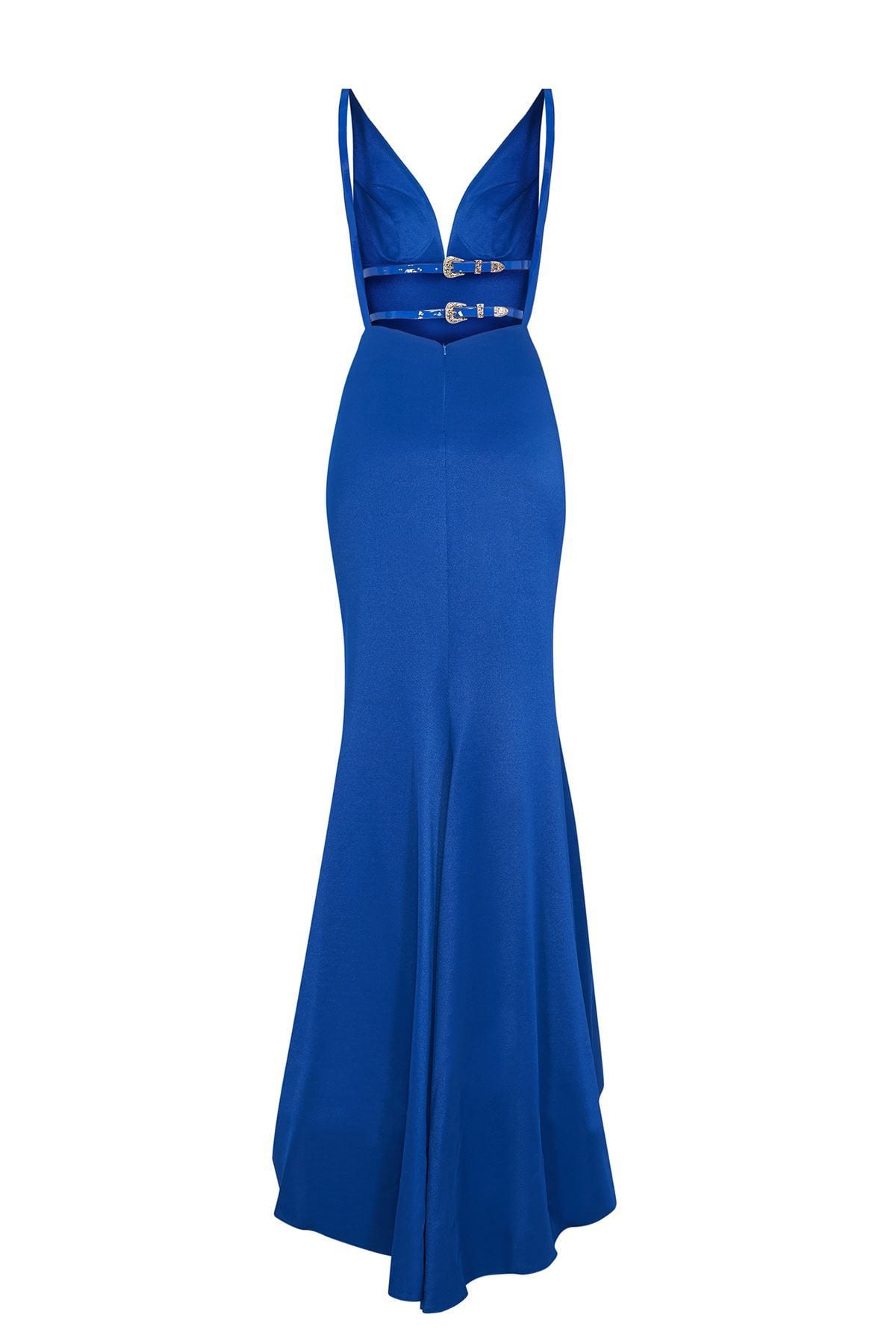 Tarik Ediz - 50483 Plunging Belt-Detailed Backless Gown Evening Dresses