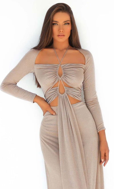 Tarik Ediz - 51005 Halter Square Sheath Evening Dress Evening Dresses