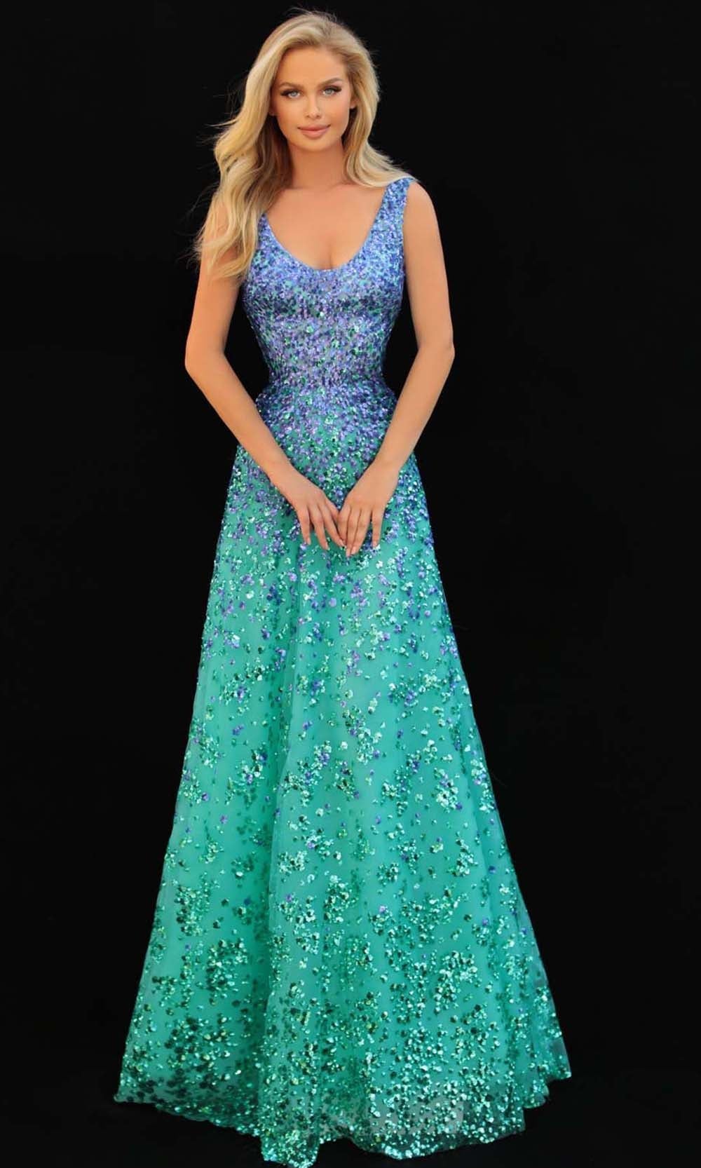 Tarik Ediz - 51161 Scoop A-Line Evening Dress Evening Dresses
