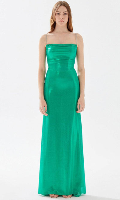Tarik Ediz 52057 - Beaded Strap Sheath Prom Gown Prom Dresses 00 / Emerald